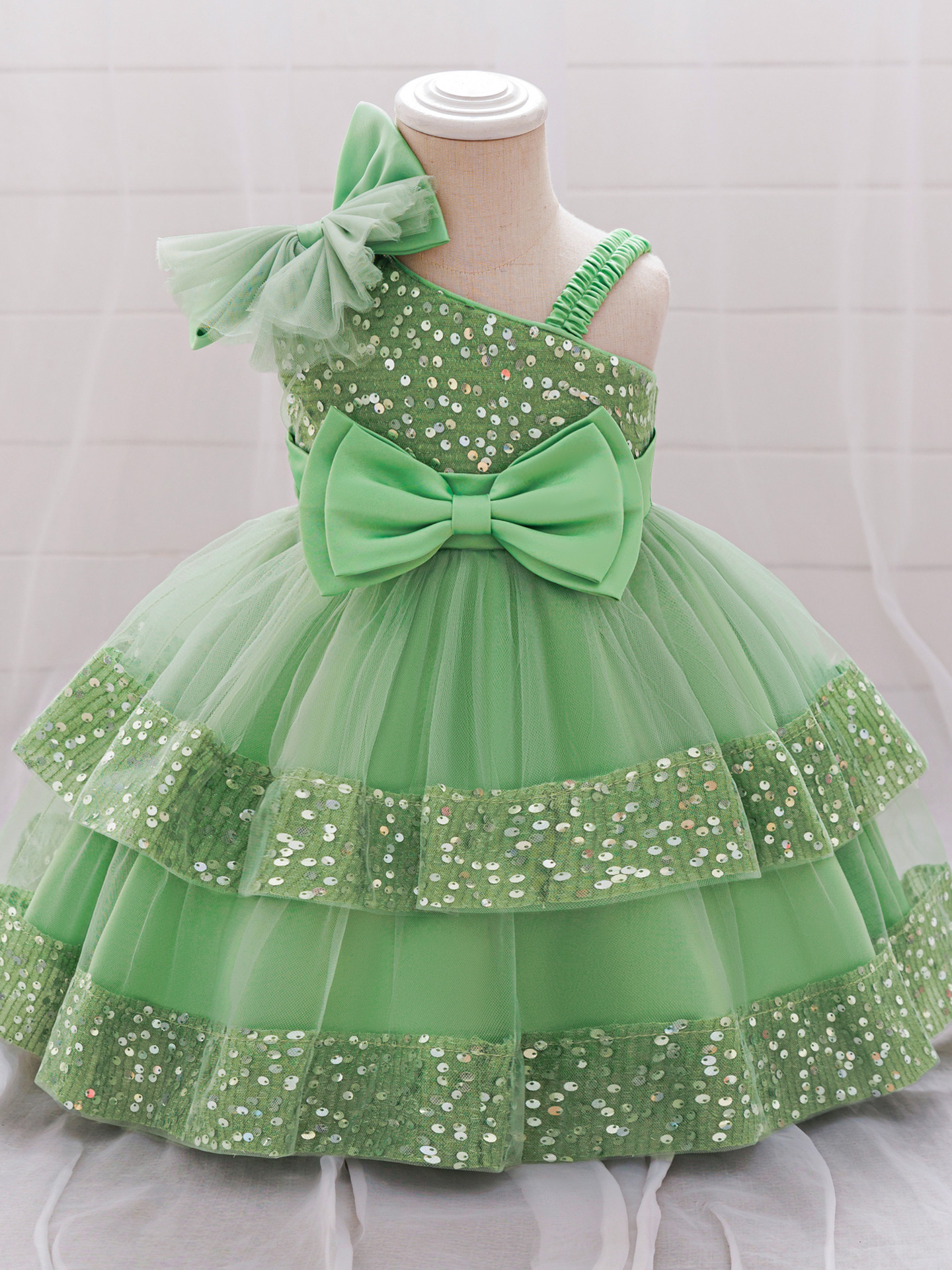 Vestido de princesa para niños europeos y estadounidenses, vestido de flor, vestido de malla para niños, vestido de cumpleaños, vestido de verano al por mayor