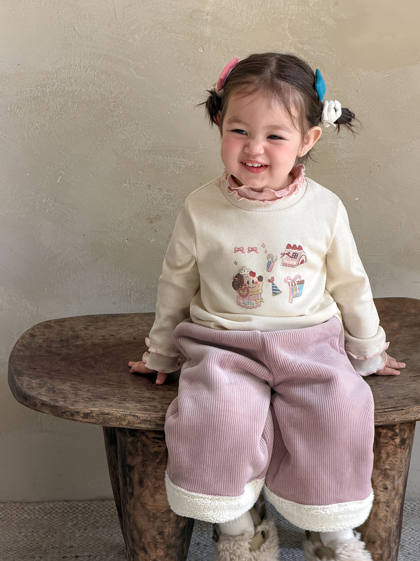 Sugar Pear ropa infantil camiseta de base para niñas 2025 otoño y invierno medio cuello alto para niños camiseta de manga larga con la parte superior ropa de bebé