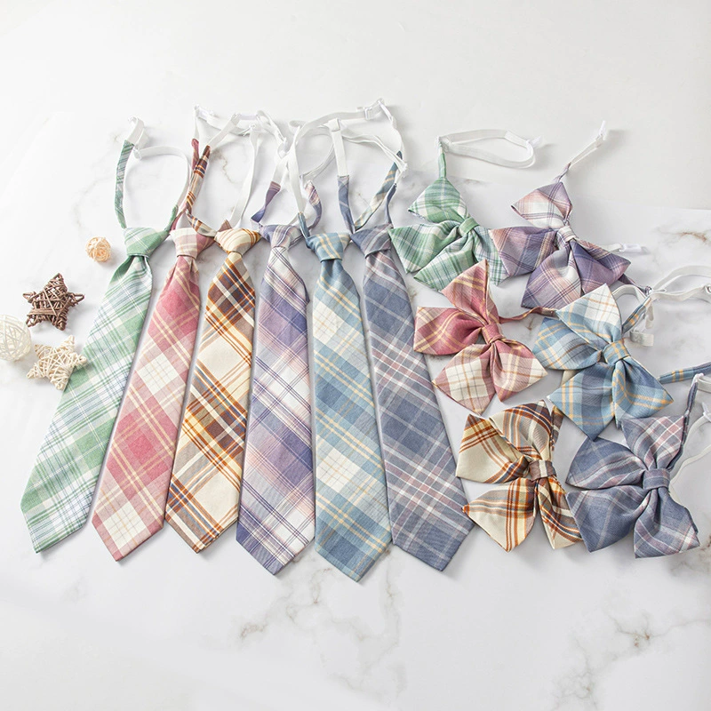 JK галстук клетчатая юбка в японском стиле без галстука Женская Студенческая форма с бантом маленький натуральный без ручного галстука воротник цветок