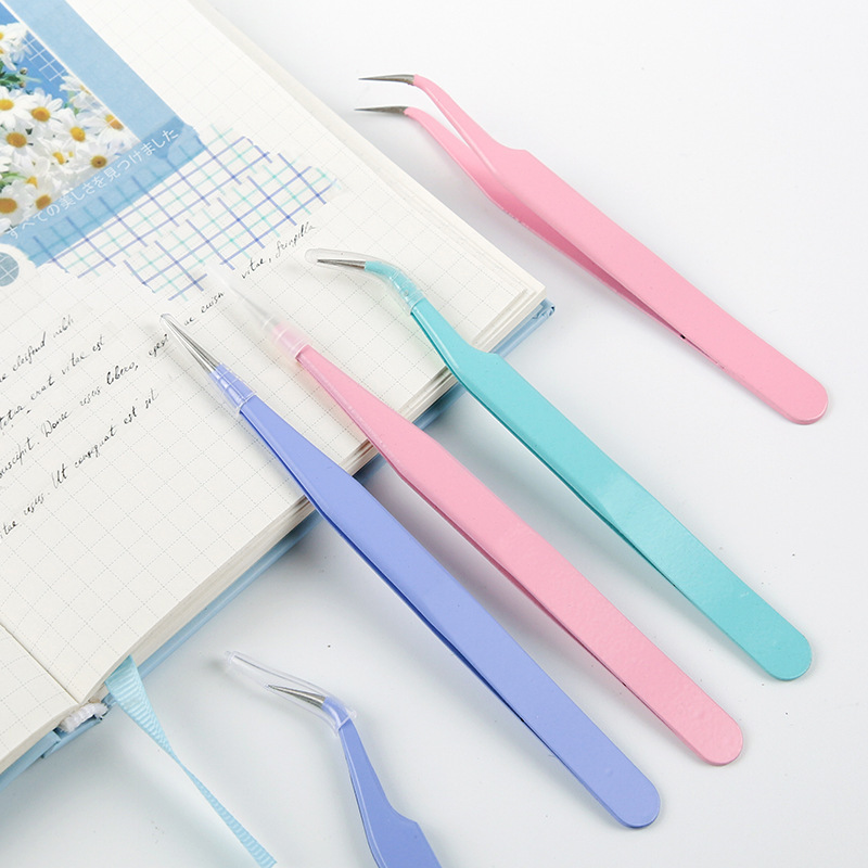 Nine ink multi-function hand account tweezers candy color series creative small fresh stainless steel high elastic clip cross-border Nine ink multi-function hand account tweezers candy color series creative small fresh stainless steel high elastic clip cross-border