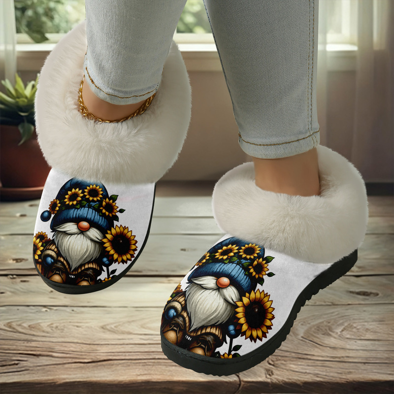 Cross-border exclusive highland cow pattern printed cotton slippers for men, autumn and winter couple slippers, POD cross-border JIT one-piece dropshipping