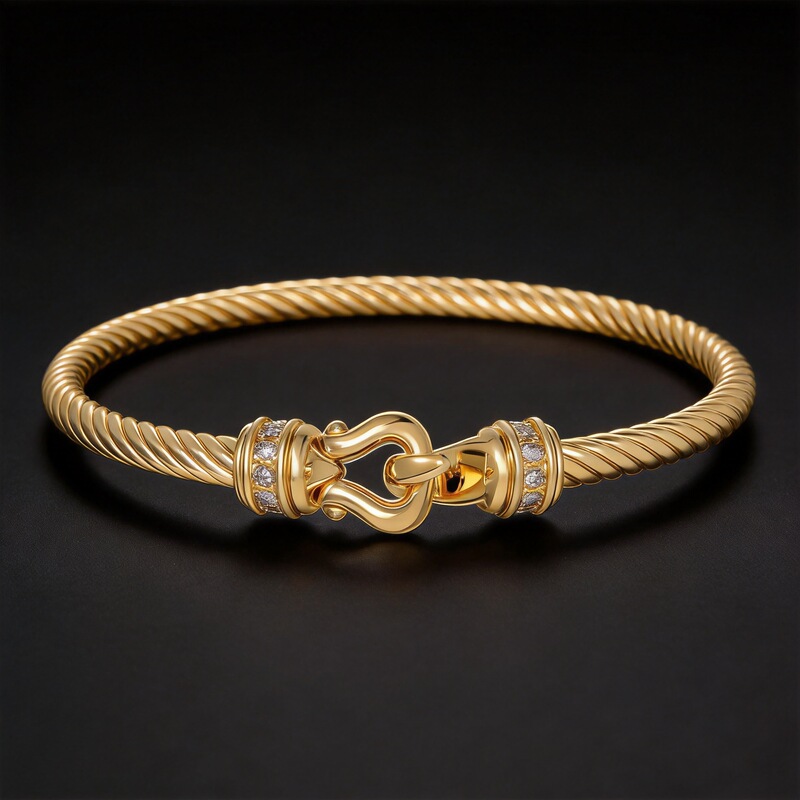 New Cross-Border Braided Bracelet from David's Collection, Stainless Steel Rope Cable, Unique Niche Design, Open-Style Ethnic Style