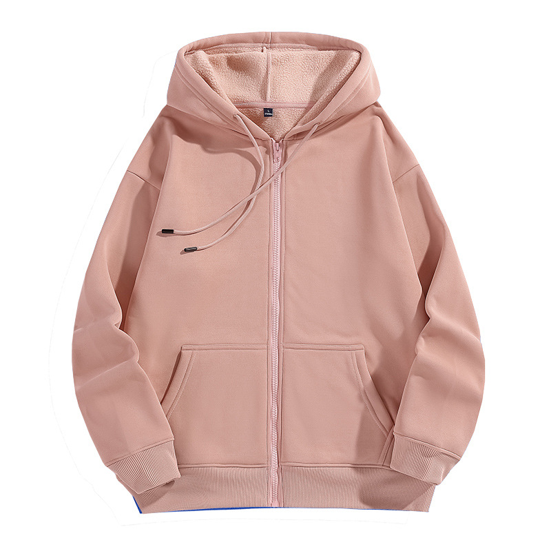 Chaqueta de uniforme de clase de institución de entrenamiento de manga larga con capucha y cremallera gruesa, ropa de trabajo con forro polar, sudadera personalizada con impresión de logotipo