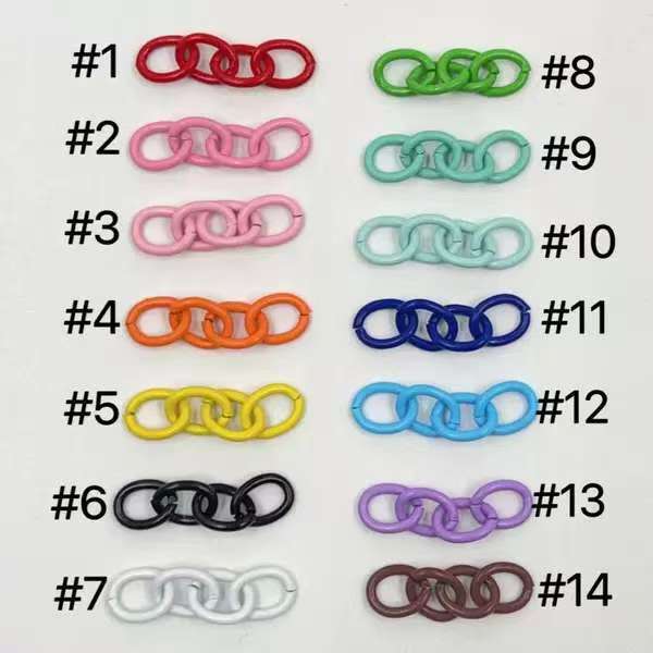 Colorful Painted Four-Section Chain DIY Handmade Jewelry Accessories Keychain Tail Chain Spray-Painted Iron Ring Extension Chain Colorful Painted Four-Section Chain DIY Handmade Jewelry Accessories Keychain Tail Chain Spray-Painted Iron Ring Extension Chain