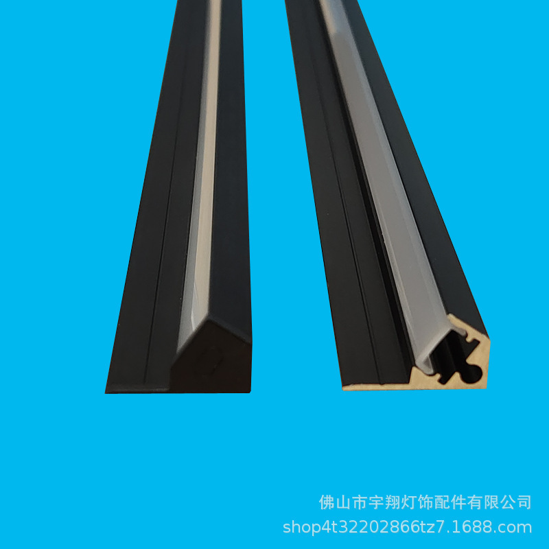 lámpara de línea LED de aleación de aluminio en forma de V, lámpara de aluminio negro, lámpara de armario de exhibición de 45 grados, barra de luz inclinada