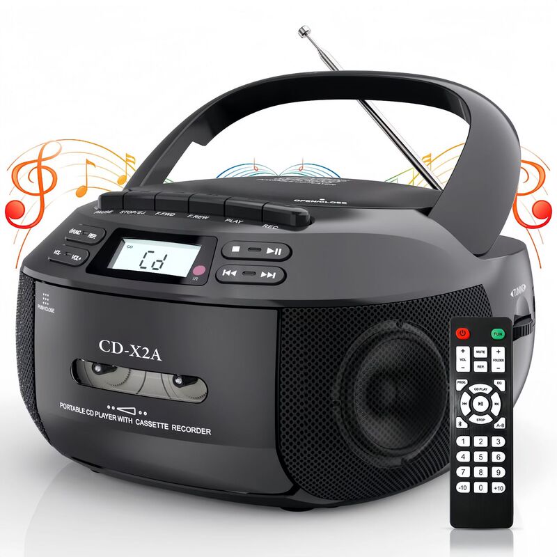 Cross-Border Multi-Function Portable Stereo Bluetooth Cd Player with Cassette USB with Am/Fms Radio