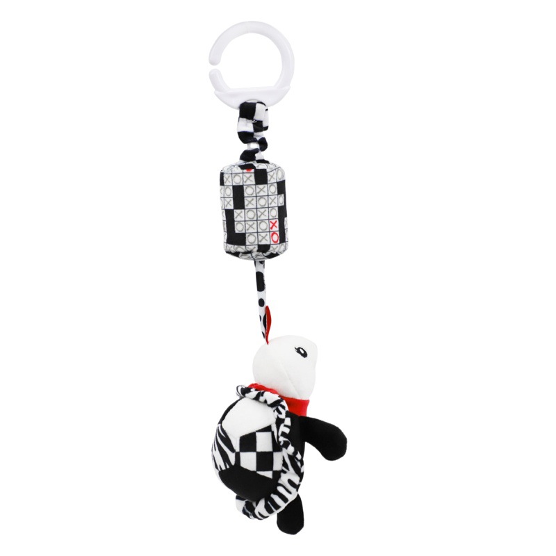 BOSKY bebé carillón de viento blanco y negro cochecito cama colgante conejo abeja pájaro perro felpa colgante juguetes de campana de cama