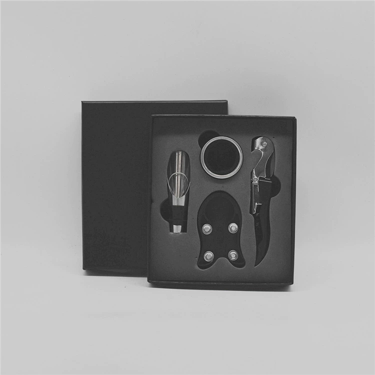 Bottle opener, set stainless steel, vacuum wine dispenser, gift box, Birthday gift, 4 piece set