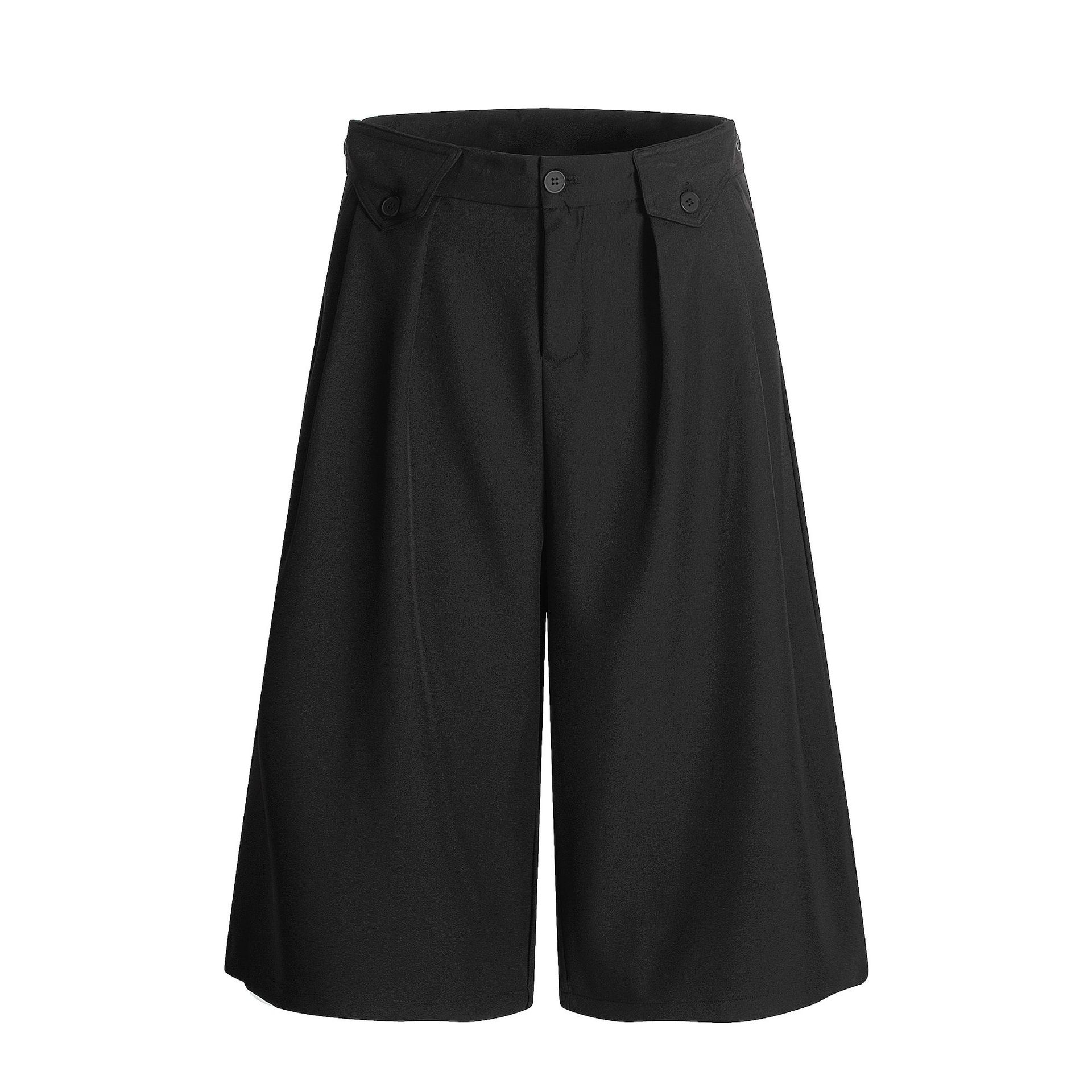 K336 American-Style Summer High-End Versatile Street Fashion Solid Color Drape Design Men's Loose Cropped Casual Shorts