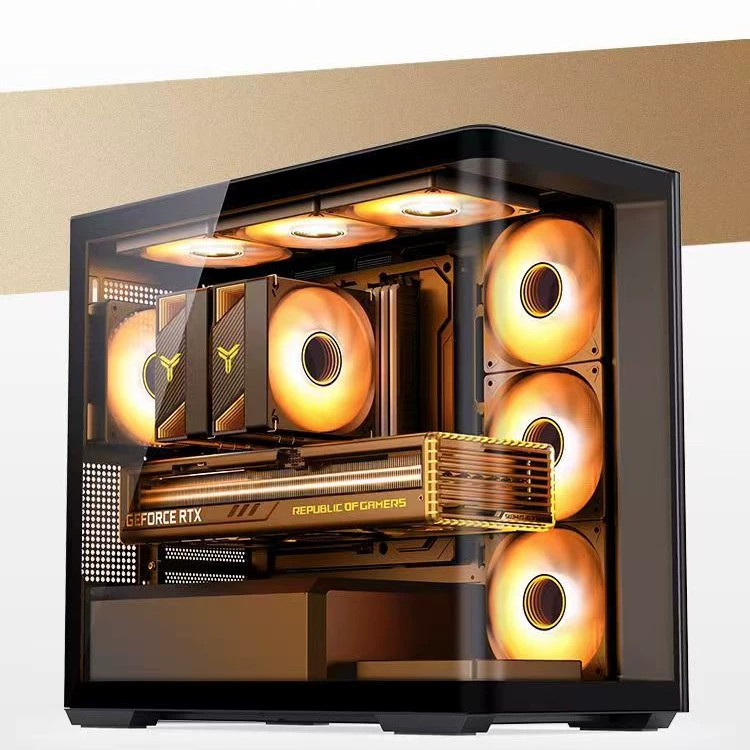 Корпус MATX без стоек Qiao Sibo D300, изогнутая секционная комната моря 360 холодная строка/блок питания ATX высококлассный корпус