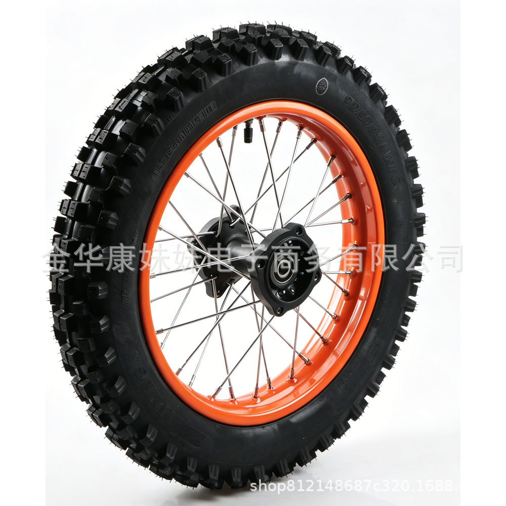 90/100-14 with Brake Disc and Chain Sprocket, Off-Road Motorcycle Rear Wheel 14inch