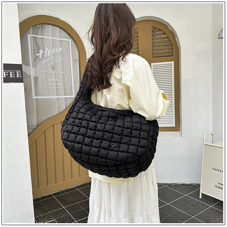 Korean Cloud Bag, Women's Lazy Style Shoulder Bag Pleated Handbag Large Capacity Single Shoulder Casual Bag_voghion.com