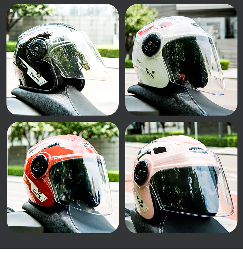 3C Certified Dual-Mirror Electric Motorcycle Helmet for Women and Men, Half Helmet for Electric Scooters, Safety Helmet for Electric Vehicles