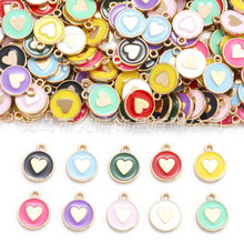 卡通滴油挂件合金吊坠圆形爱心钥匙扣耳环项链网红品材料饰品配件