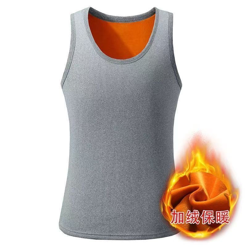 Agregue terciopelo engrosado, imprescindible para hombres y mujeres en invierno, camisa de fondo ajustada, chaleco de terciopelo dorado, ropa interior térmica, chaleco de terciopelo, todo fósforo