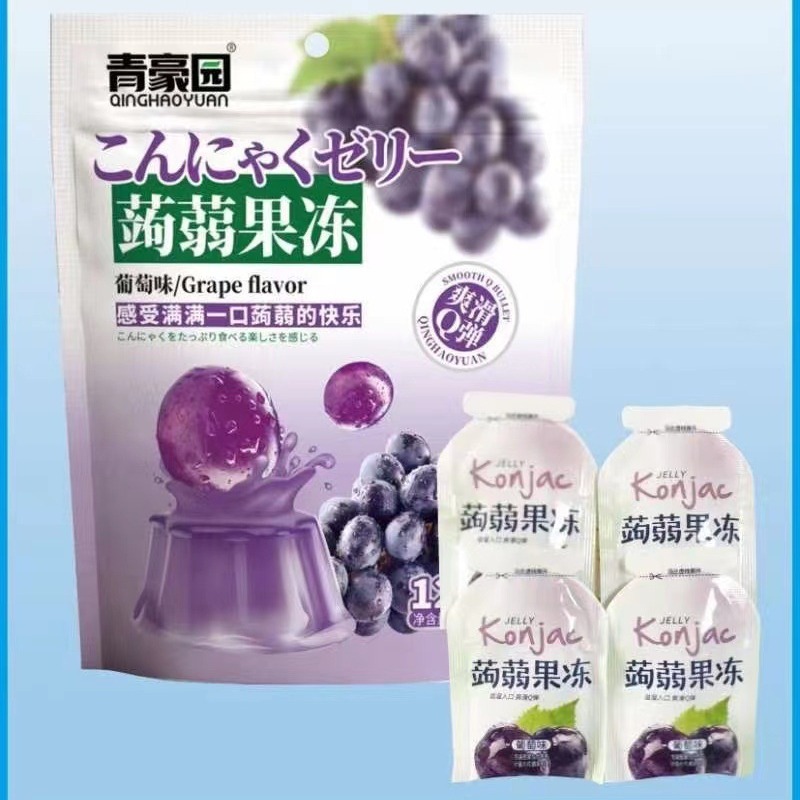 Qinghao Garden Konjac Jelly 120g Grape Strawberry Passion Fruit Flavor Suckable Jelly Children's Leisure Snack Wholesale