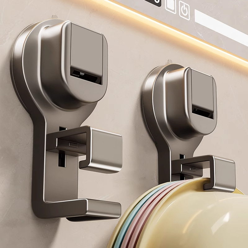 Powerful Suction Cup Basin Hook, No-Drill Bathroom Storage Rack, Wall-Mounted Basin and Bathtub Organizer