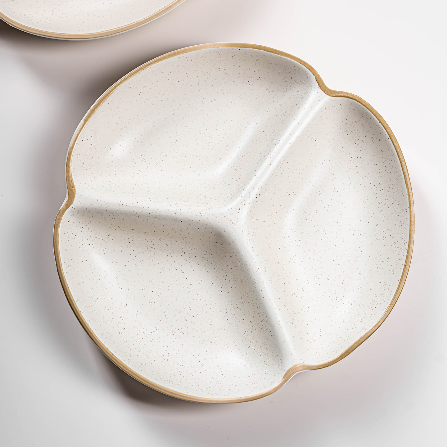 Practical Ceramic Three-Compartment Plate, Fat-Reducing Quantitative Serving Plate, Kitchen Side Dish Plate, Complementary Food Plate, Breakfast Plate