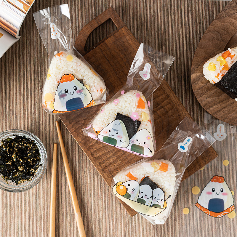 Tapered triangle rice ball packaging bag sushi disposable large laver rice can be heated in microwave oven bag mold