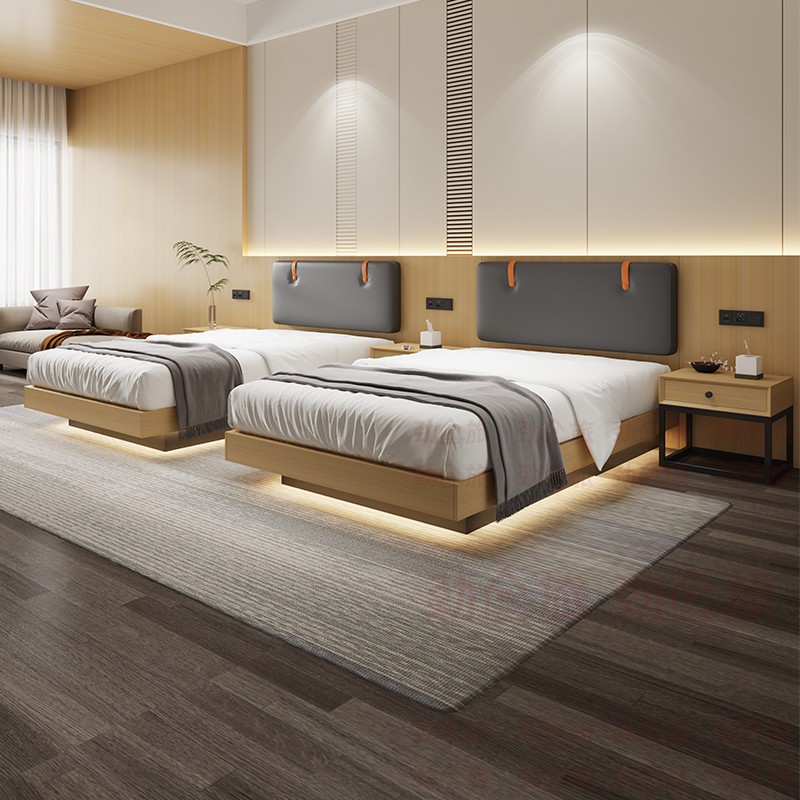 Hotel furniture standard room full hotel bed homestay apartment room single double multi-layer board factory
