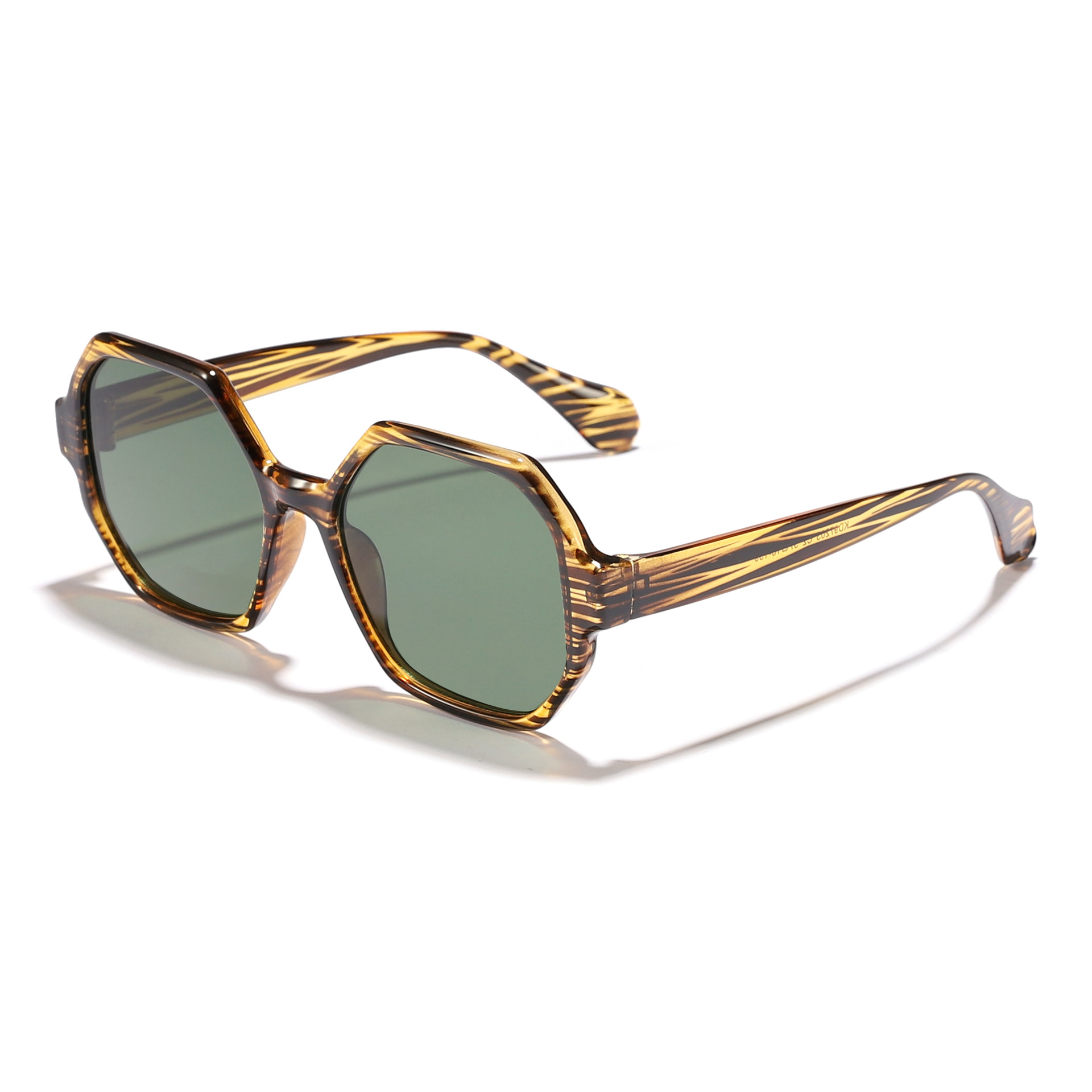 2024 moda europea y americana nuevas gafas de sol poligonales hombres y mujeres retro todo-fósforo viento ins gafas anti-azul