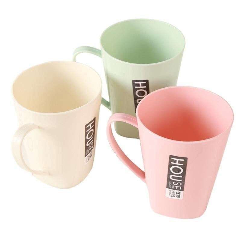 简约带手柄漱口杯刷牙杯创意情侣洗漱杯字母便携塑料牙刷杯子牙缸|undefined