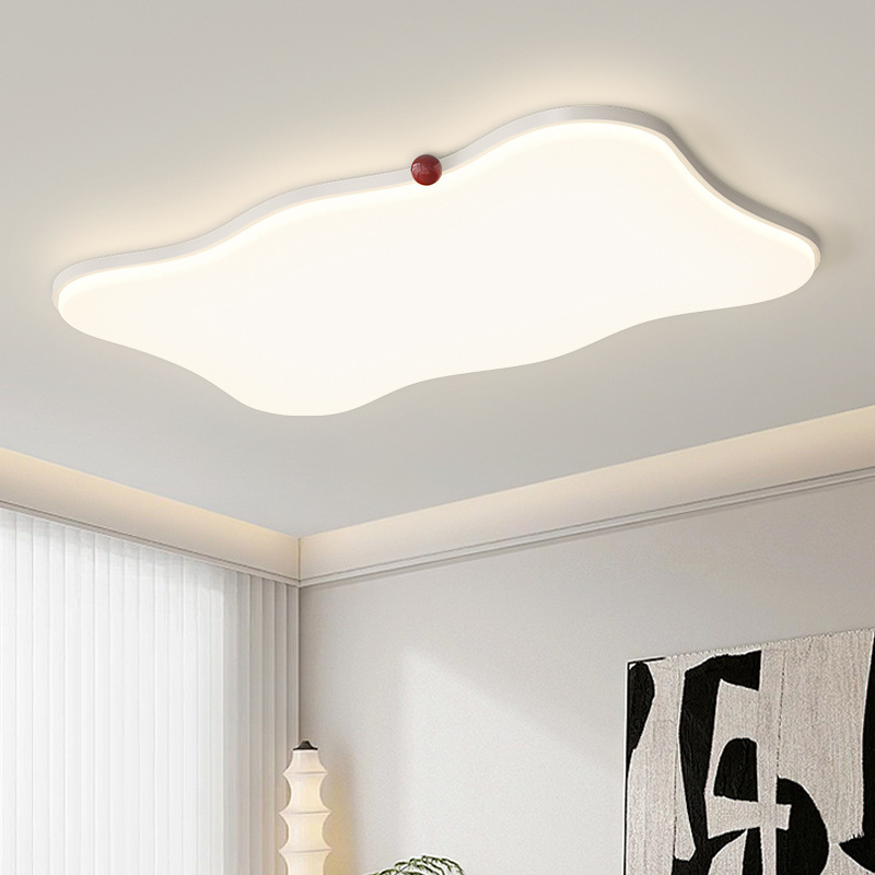 Ceiling lamp bedroom minimalist modern cream wind living room bedroom creative wave full spectrum eye protection lamp package
