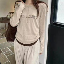 秋冬打底衫女款薄外套立领T恤 高品质假两件打底卫衣 长扣 伊歌莉