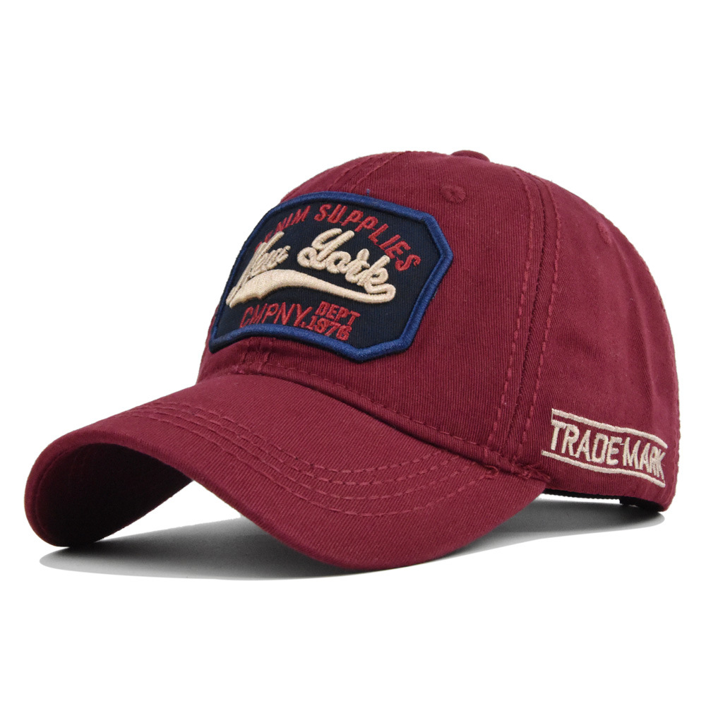 Baseballmütze mit 3D-Stickerei und Entenzunge, New York Washed, für Herren und Damen_voghion.com