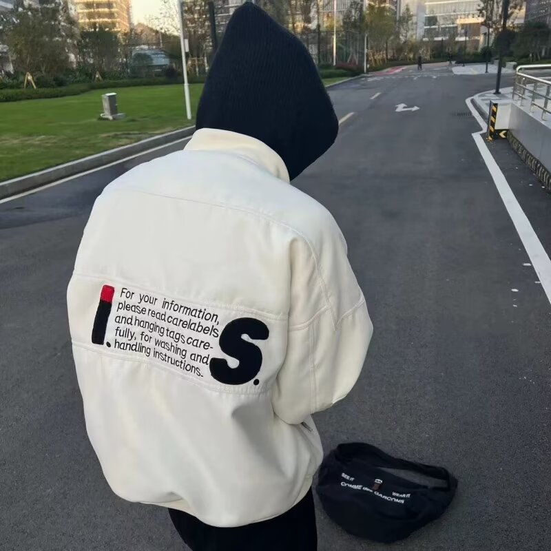 美式高街刺绣棒球服男女春秋季飞行员夹克oversize字母情侣外套潮