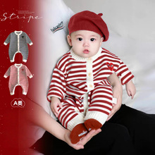 小月龄宝宝秋装连体衣爬服新生婴幼儿衣服秋季针织毛衣超萌外出服