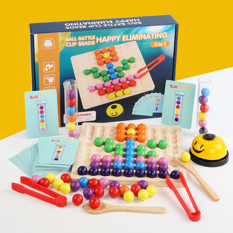 Cuentas de colores xiaoxiaole perlas de concentración entre padres e hijos de madera niños educación temprana juego de mesa niños y niñas juguetes educativos