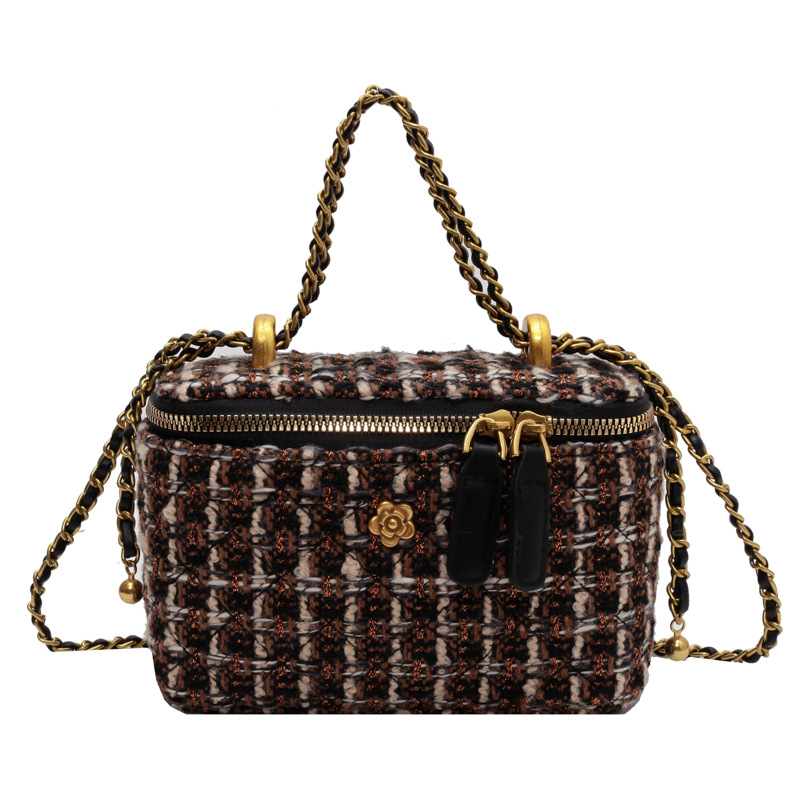 Caja de tela de viento fragante, bolsa cuadrada para mujeres, 2026 nueva moda transfronteriza, alta sensación de moda, bolso de cinturón de cadena universal