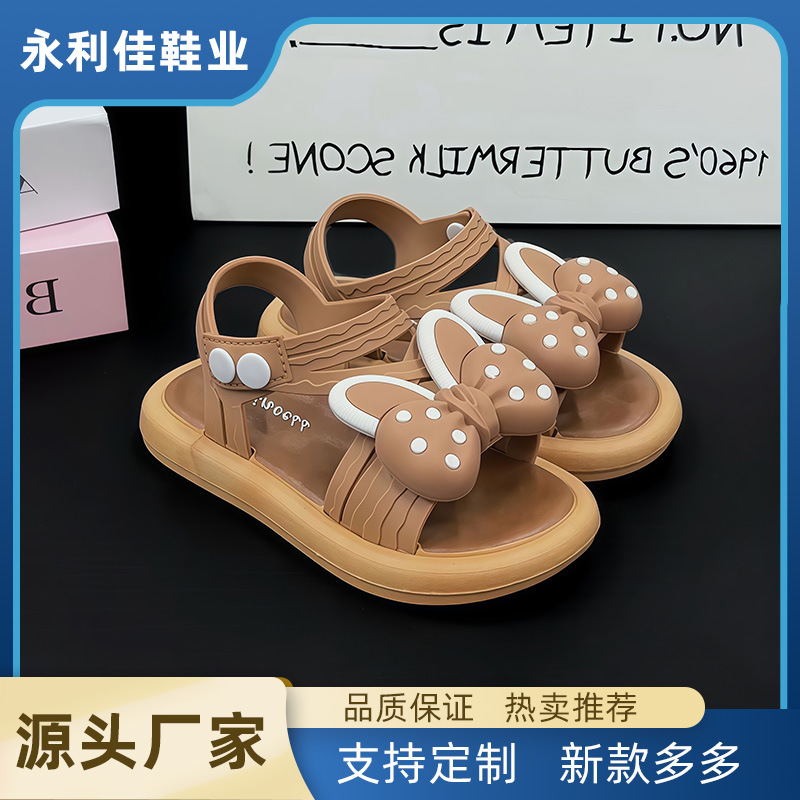 Sandalias de niñas antideslizantes de verano para niñas pequeñas y medianas fabricantes de niños grandes suministro al por mayor frío comercio exterior e-commerce fondo suave