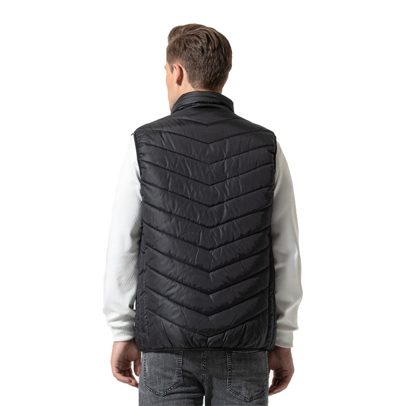 2022 Chaleco de calefacción mejorado doble zona de control 13 Chaleco de temperatura constante inteligente invierno hombres cremallera cardigan abrigo de algodón acolchado