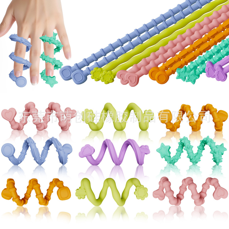 跨境Fidget Toy儿童感官玩具食品级硅胶感官棒可扭转纹理解压玩具|undefined
