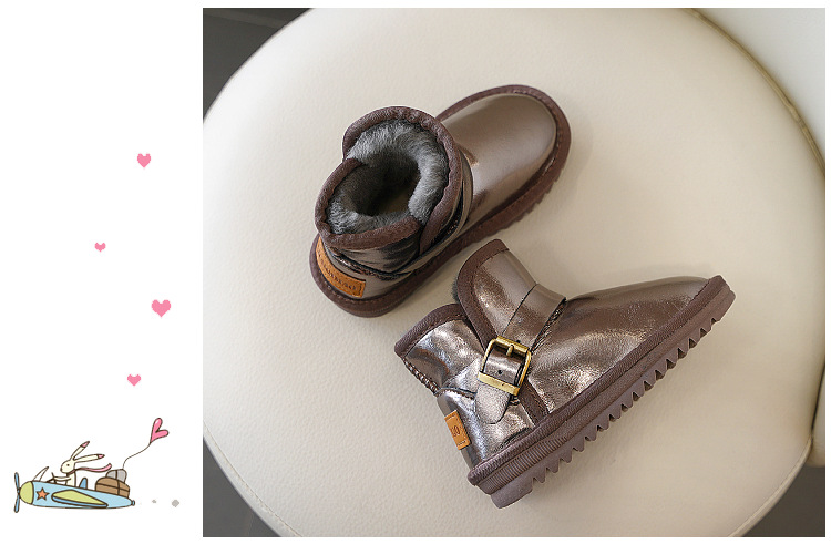 Scarponi da neve per bambini in pelle bovina impermeabili di alta qualità, stivaletti per bambini e bambine, scarpe in morbido cotone ispessito,_voghion.com