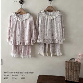粒粒仔家居服夏季秋冬190g230g儿童家居服女童舒适睡衣套装家居裙