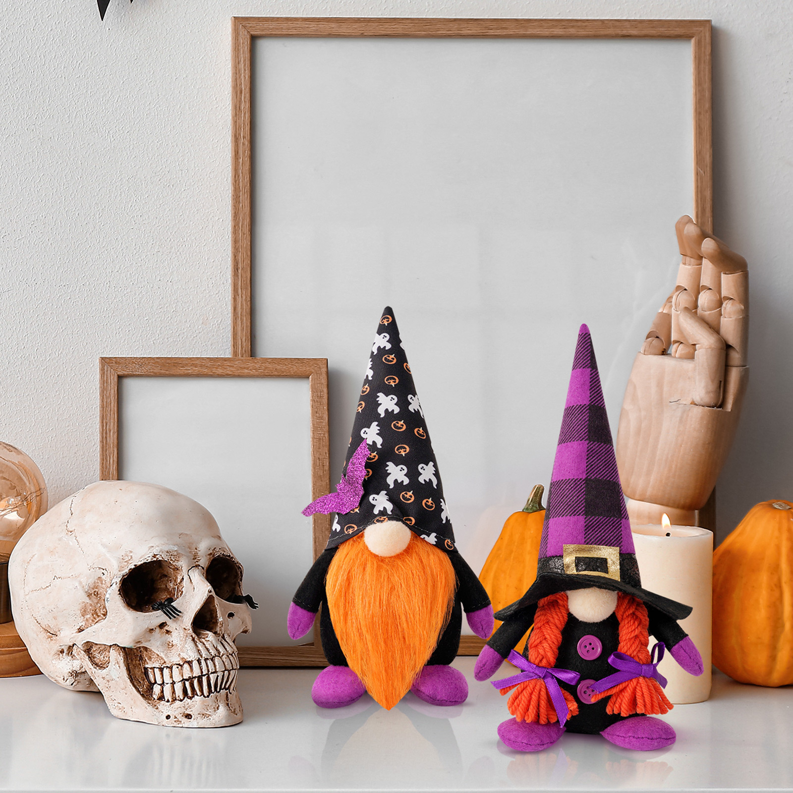 Halloween muñeca sin rostro murciélago muñeca de pie fantasma Festival de Halloween decoración adornos traje