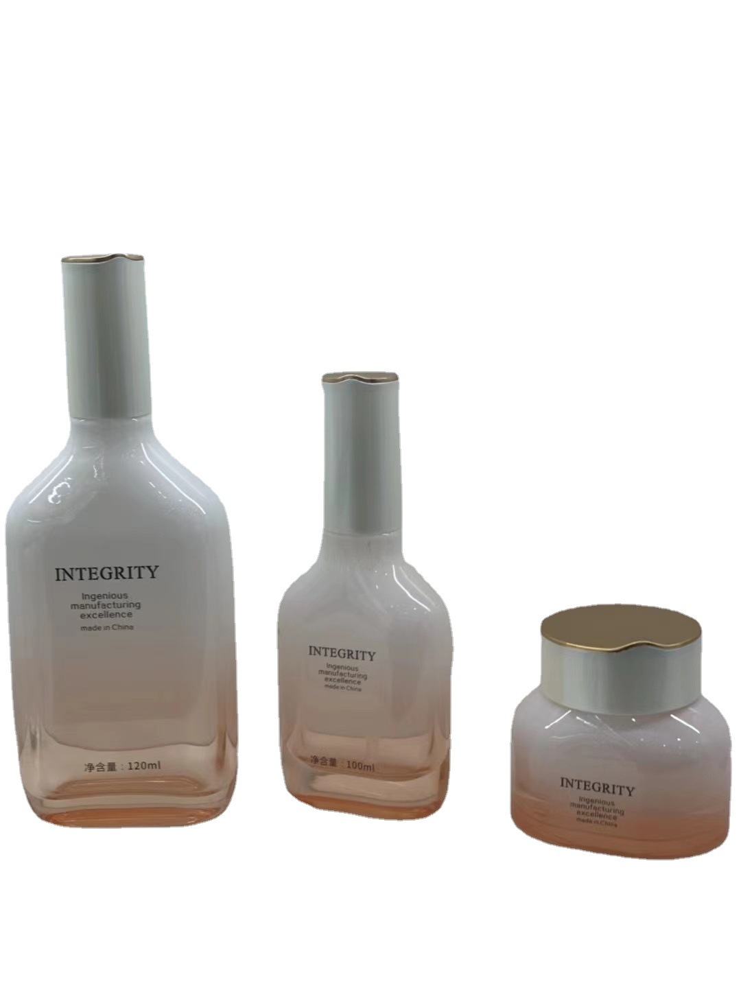 Productos de cuidado de la piel de gama alta botella de embalaje conjunto de botella de agua 120ml botella de loción 50ml botella de crema cosmética 30g