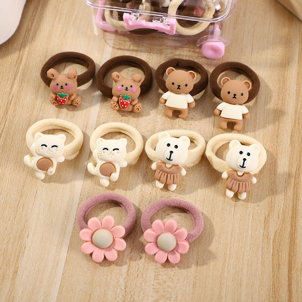 Una pequeña caja de tracción de café de leche para niños cuerdas de cabello correa no daña el cabello de las niñas lindas toallas anillo de venta transfronteriza caliente