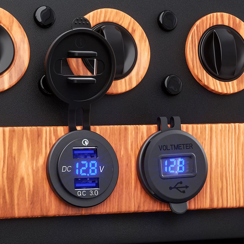Новый автомобиль мотоцикл катер USB автомобильное зарядное устройство Dual QC3.0 Быстрая зарядка дисплей напряжения модифицированного автомобиля