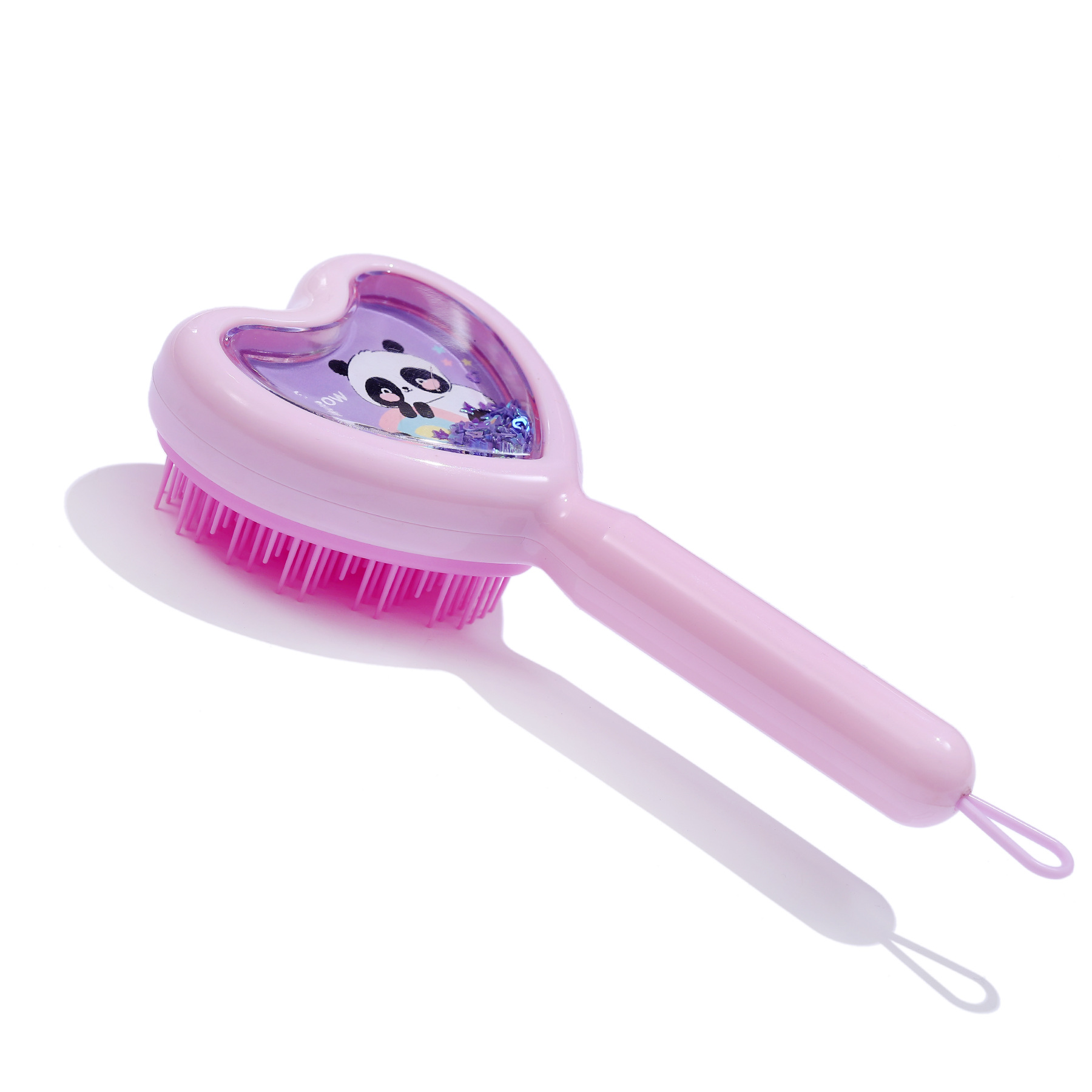 Venta al por mayor transfronteriza en stock nuevo creativo en forma de corazón transparente peine amor brillo lentejuelas dientes largos y cortos portátil viaje peine