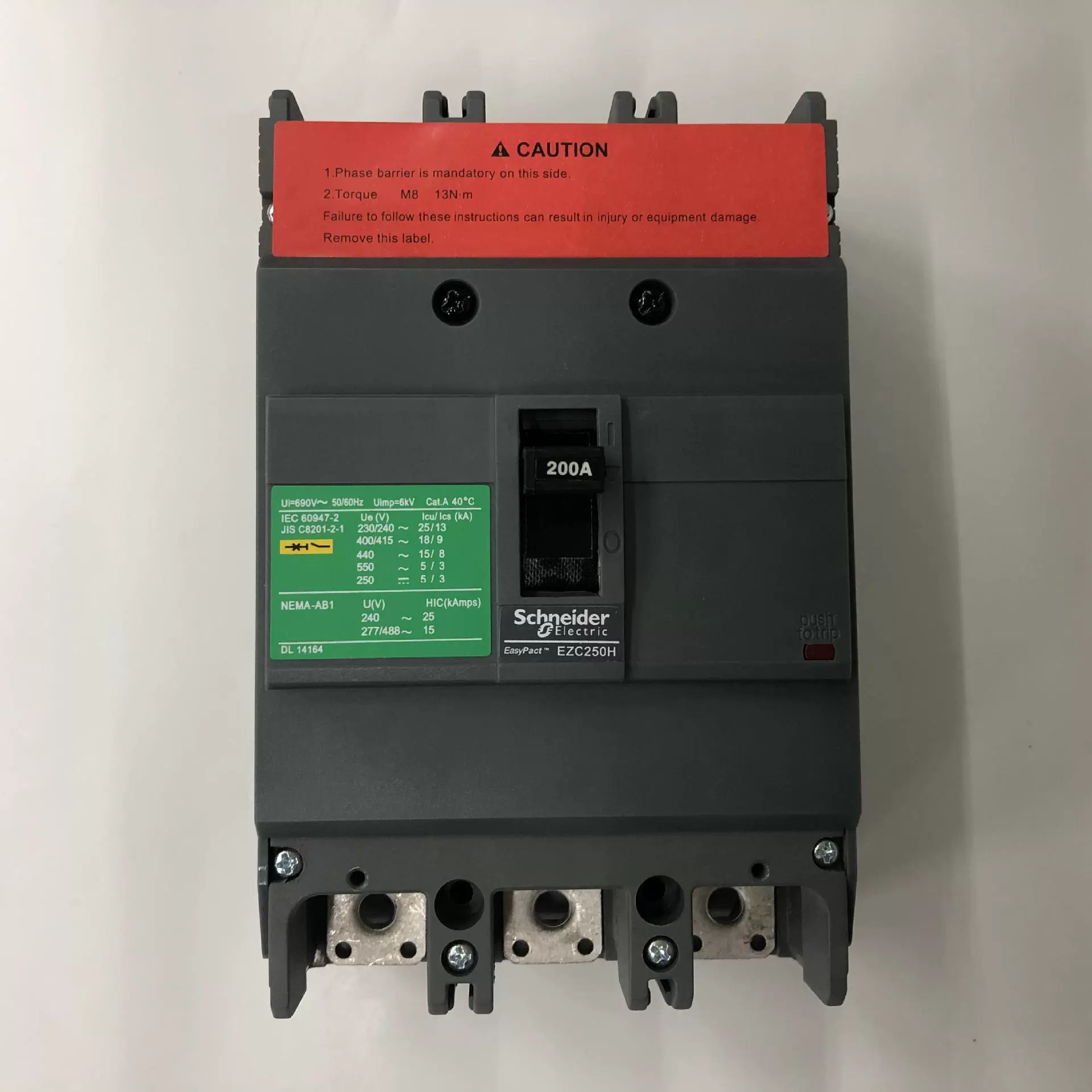 Оригинальный подлинный EZC250H3200 3P 200A воздушный выключатель Schneider пластиковый корпус автоматический выключатель