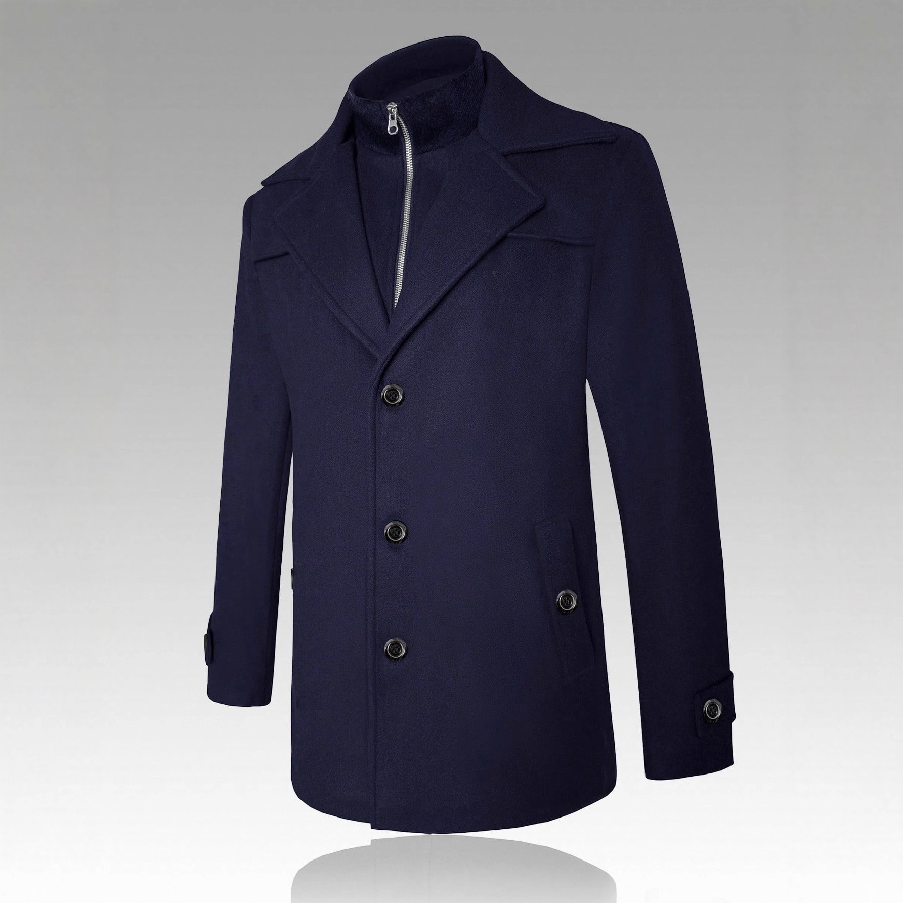Herfst/Winter 2025 Internationale Handel Grensoverschrijdende Europese en Amerikaanse Herenkleding Wollen Jas met Rits Zakelijk 240804_voghion.com