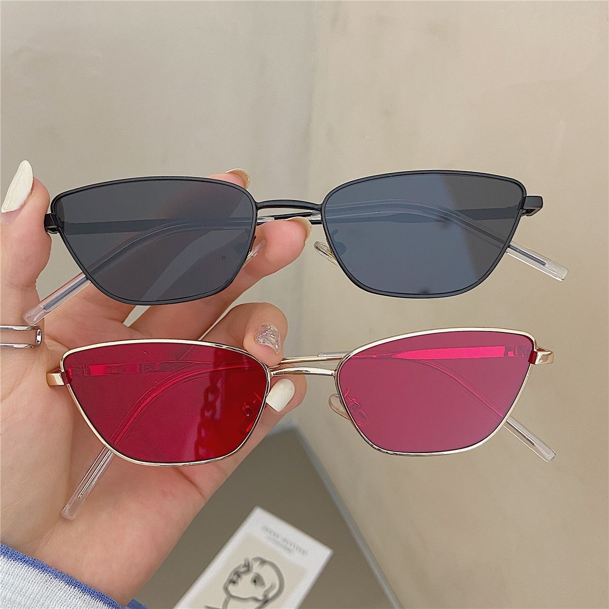 40g Weight Full Frame Glasses Structure Sunglasses Classification PC, UV400 Protection Lens Material Cat Eye Glasses Style Outdoor, Travel, Beach Occasion Geometric Pattern All Seasons Season Unisex Gender Retro, Classic Style Style Grey, Black Color Retro Classic Style Geometric PC UV400 Protection Cat Eye Full Frame Women's Sunglasses 4
