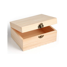 木质原桐木色带锁扣木制收纳木盒精油化妆品礼品包装带镜子木盒子