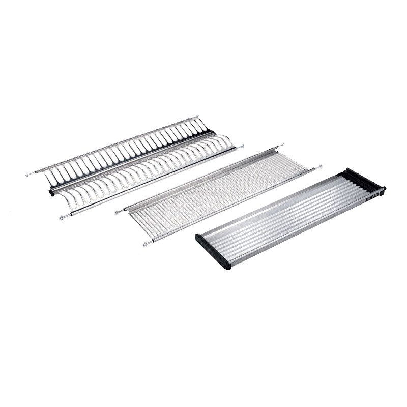 Cocina del hogar especial incorporado de doble capa de almacenamiento de rack estante de plato gabinete de almacenamiento 201 de acero inoxidable rack de drenaje hardware