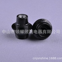 E12美规美式电木自锁全牙全螺纹外环锁线式灯头 金属牙