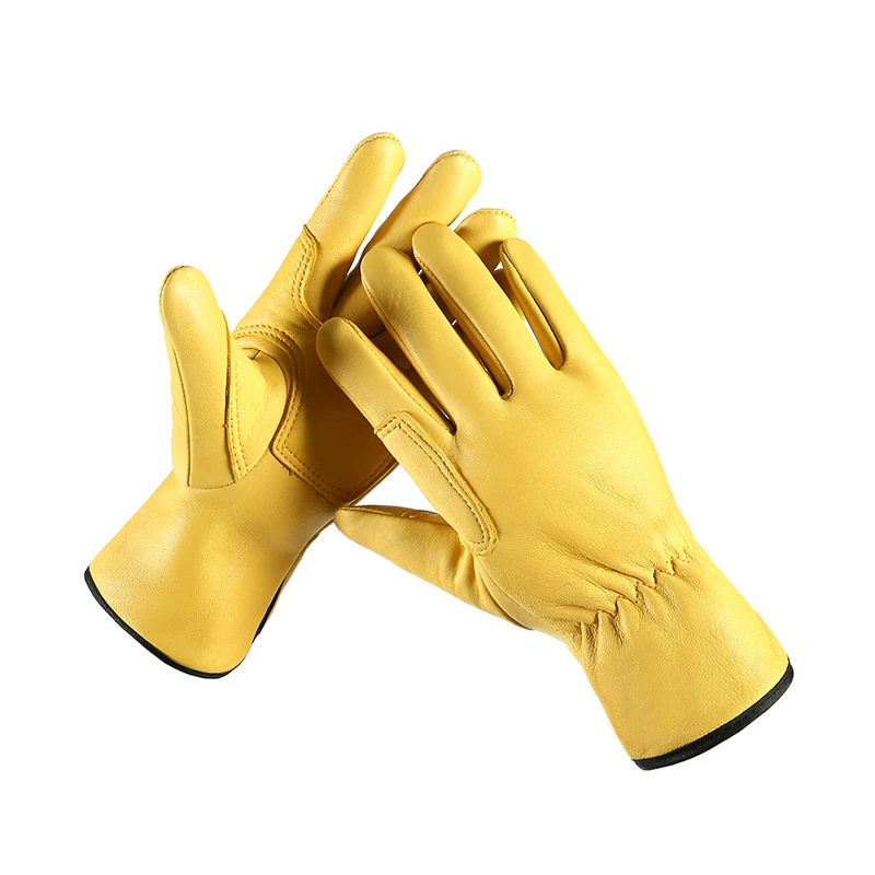 Work Gloves Leather Workers Work Welding Safety Protection Garden Sports Motorcycle Driver Wear-resistant Gloves Average code chemical protective clothing